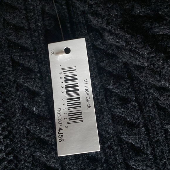 Cable Knit Turtleneck Cardigan Sweater Pullover Black Big Tall Men Size 2X NWT - Picture 3 of 10